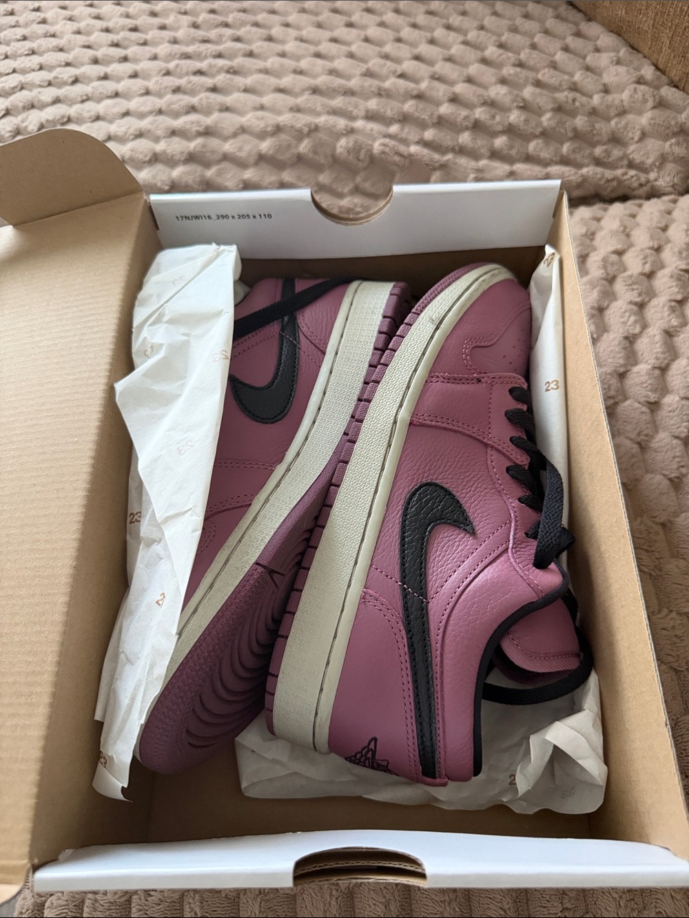 Nike Low Top Sneakers in Mauve with Black Swoosh